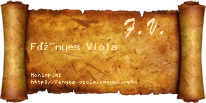Fényes Viola névjegykártya